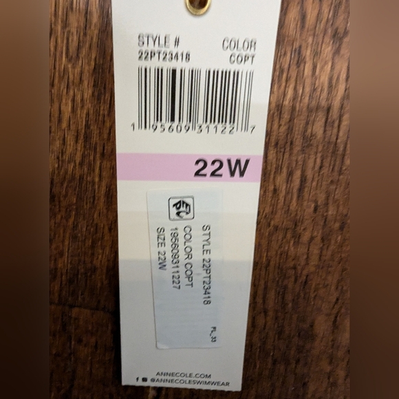 NWT floral Tankini and coral convertible swim bottom Anne Cole size 22W or 24W - Picture 9 of 15